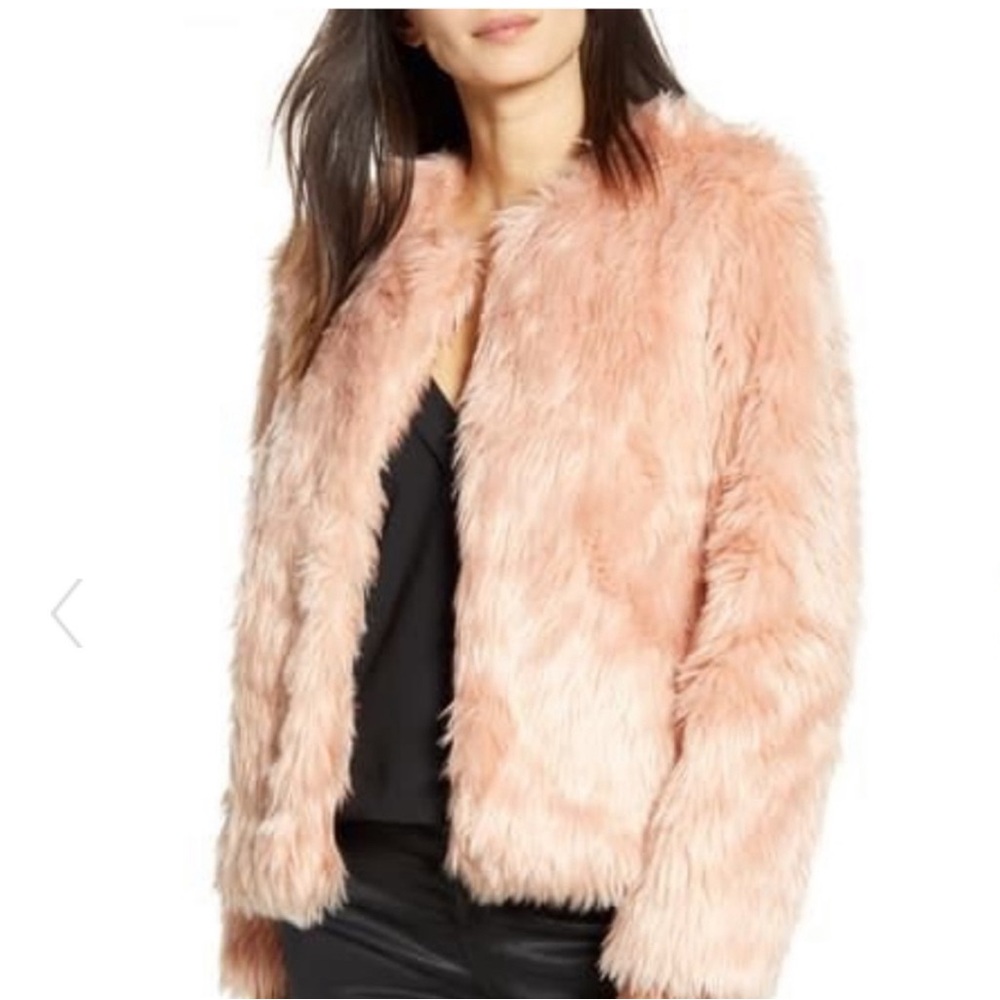 Chelsea 28 Blush Pink Faux Fur Jacket